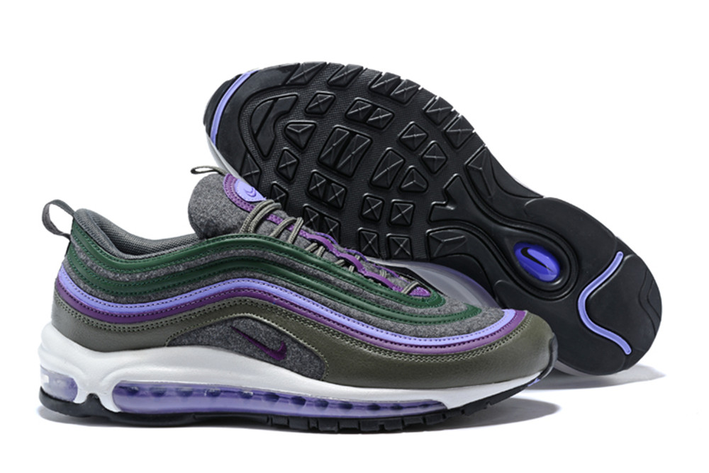 2018 Nike Air Max 97 PremiumDeep Pewter Wool Grey Purple Green